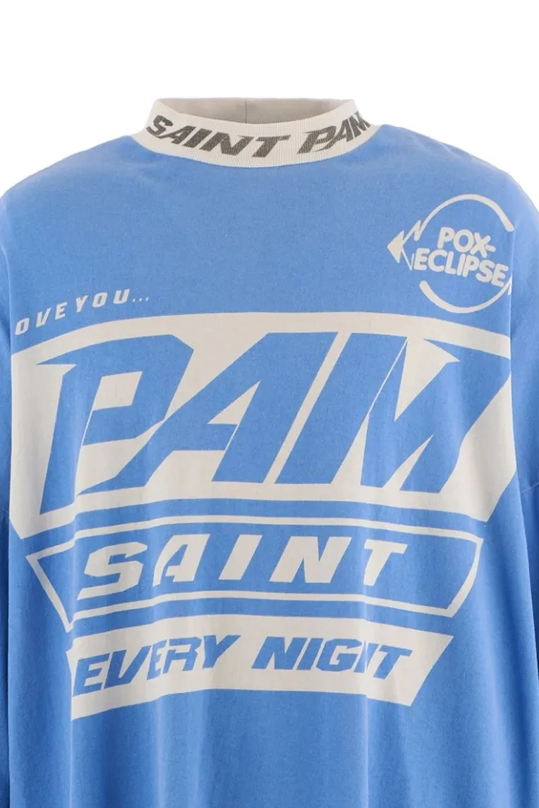 SAINT Mxxxxx Make the printing look distressed and white. Correct accessories. Customized co-branded model with P.A.M. wash mark.